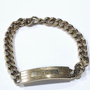 Vintage Speidel Name ID Bracelet Enbgraved Becky, Gold Tone Chain